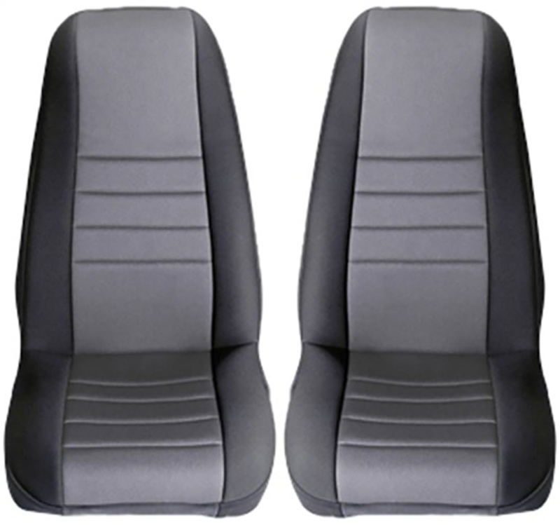Jeep Wrangler Neoprene Seat Covers - Front - Rugged Ridge - Custom Fit - Gray/Black - `97-`02